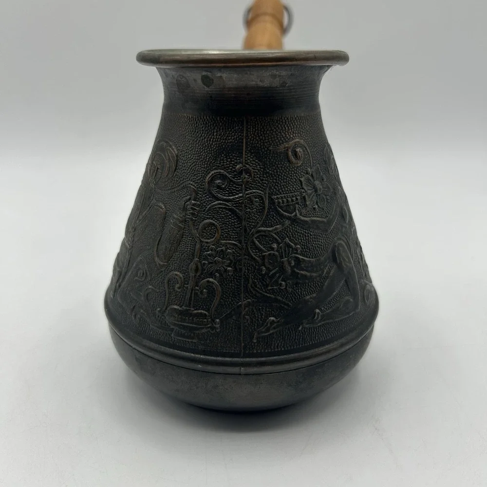 Vintage ARMENIAN COFFEE MAKER IBRIK CEZVE‎ Copper Turk Stanitsa Handmade